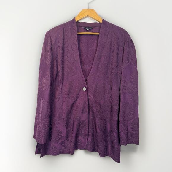 Mistook Cardigan Purple Solid Tropical Size XL Long Sleeve Acrylic - Picture 1 of 5